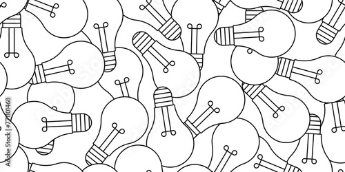 hand drawn Incandescent light bulb seamless pattern