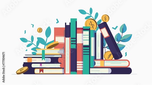 Exploring the realms of financial and business education, the study of economics, and the concept of financial literacy. Illustrating the journey through books on the economy