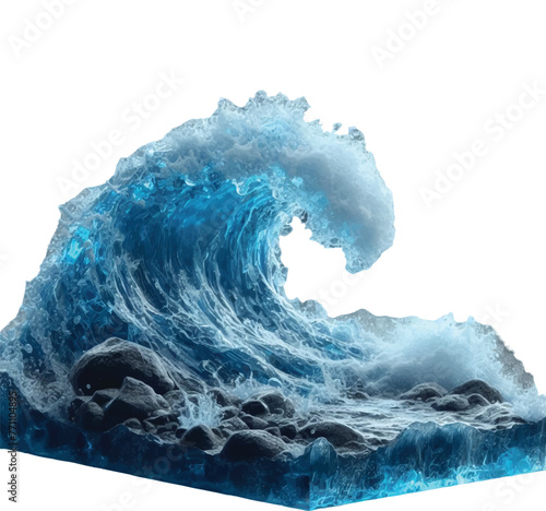 Stormy sea wave with foam