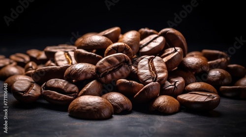 close-up of coffee grains