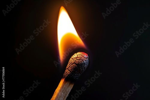 A matchstick with a flame on it