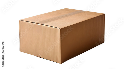 Sturdy Cardboard Box PNG: Reliable Packaging Isolated on White   Transparent Background, hand edited generative AI © Vectors.in