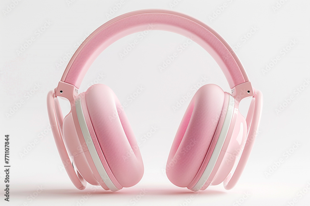 3D headphone icon with simple cartoon charming icon on an isolated white backdrop for podcast listening, entertainment, and singing in a musical studio. 3D rendering. 3D headphone icon with simple cartoon charming icon on an isolated white backdrop for podcast listening, entertainment, and singing in a musical studio. 3D rendering.