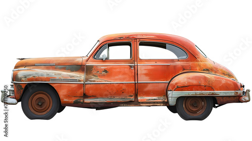  "Rustic Vintage Car PNG: Classic Automobile Isolated on White | Transparent Background" hand edited generative AI