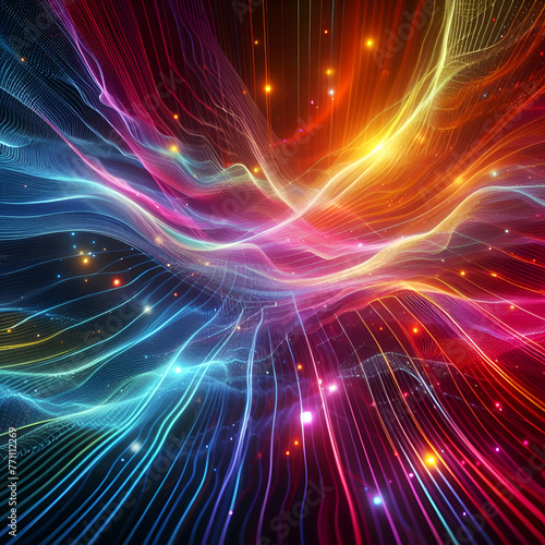 Abstract background footage of futuristic gliterry neon light colors spectrum