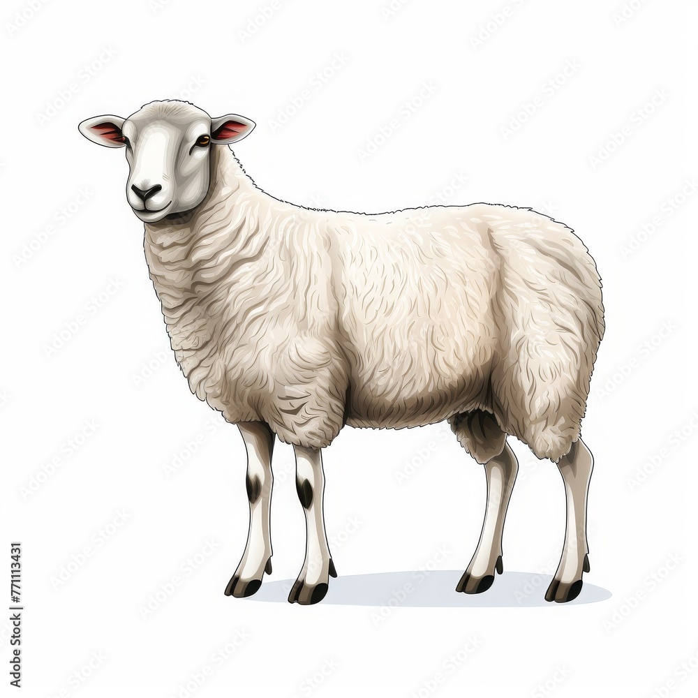 vector illustration of sheep side view on solid white background vector illustration of sheep side view on solid white background