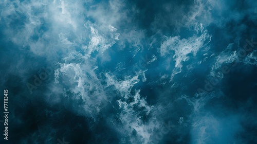 abstract texture blue night sky blending into white clouds. generative AI