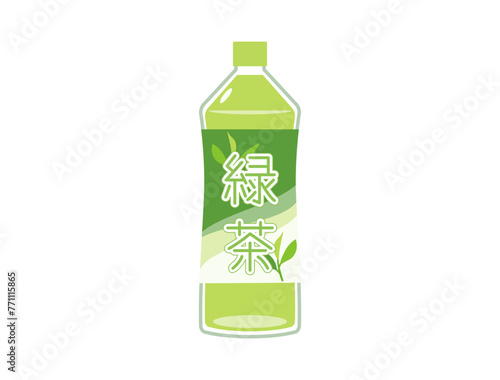 ペットボトルのお茶をイメージしたイラスト
