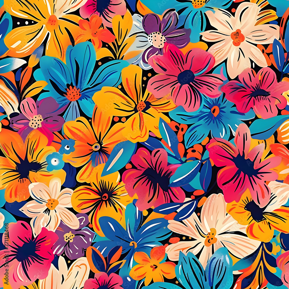 seamless floral background flower design ai generative seamless floral background flower design ai generative
