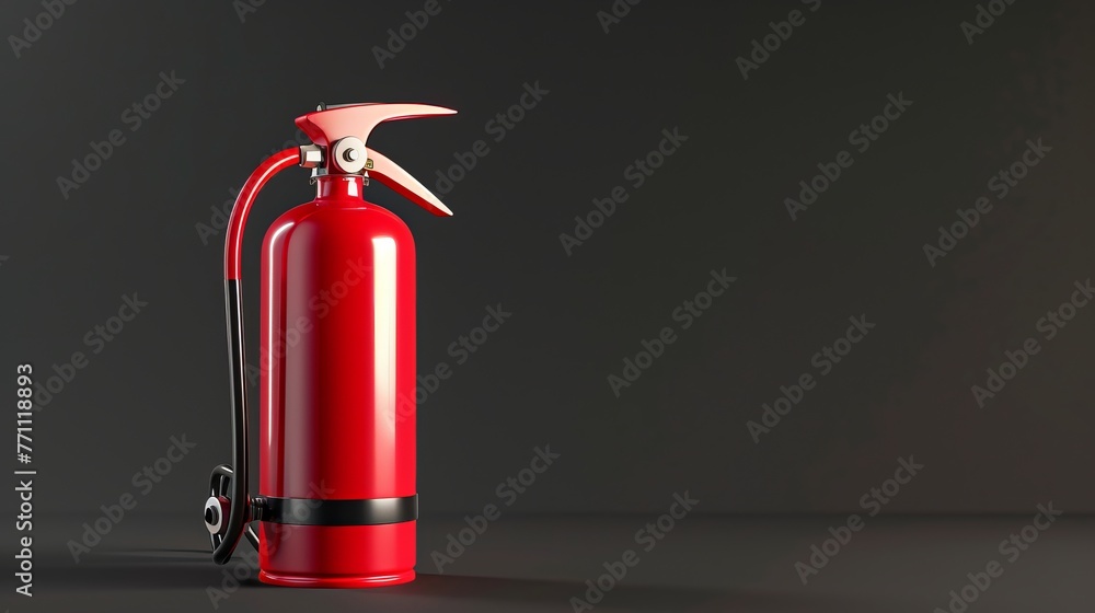 fire extinguisher isolated on black background
