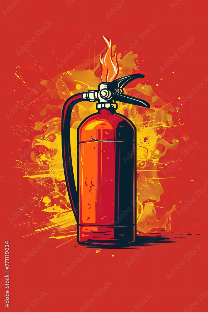 Fototapeta premium logo for a fire extinguisher vector icon