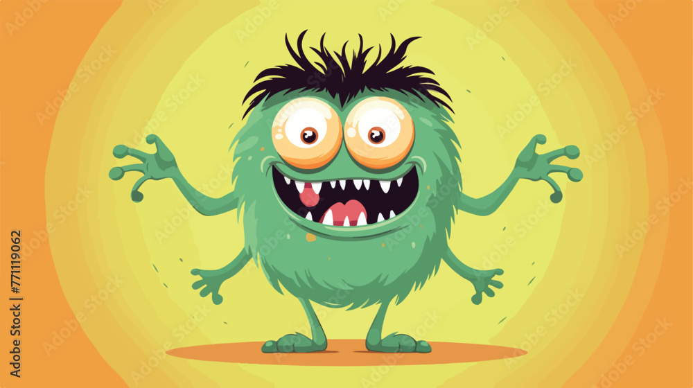 Crazy mutant monster cartoon flat cartoon vactor il