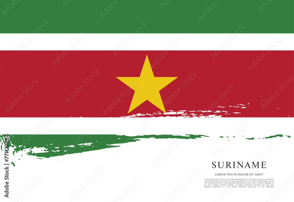 Vector illustration design of Suriname flag Vector illustration design of Suriname flag