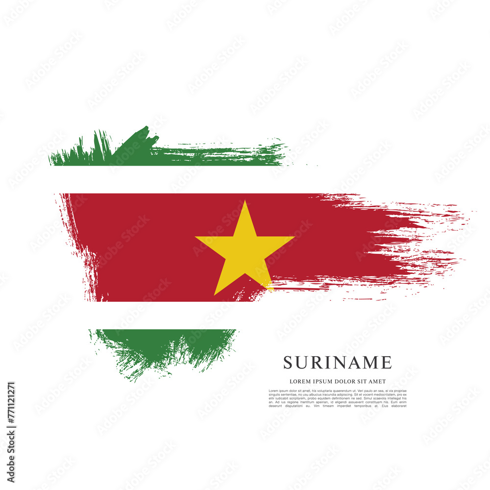 Vector illustration design of Suriname flag Vector illustration design of Suriname flag