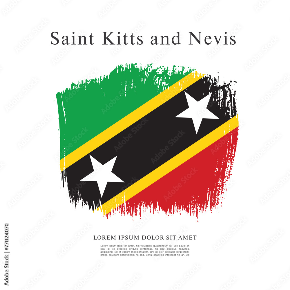 Fototapeta premium Vector illustration design of the Federation of Saint Kitts and Nevis flag