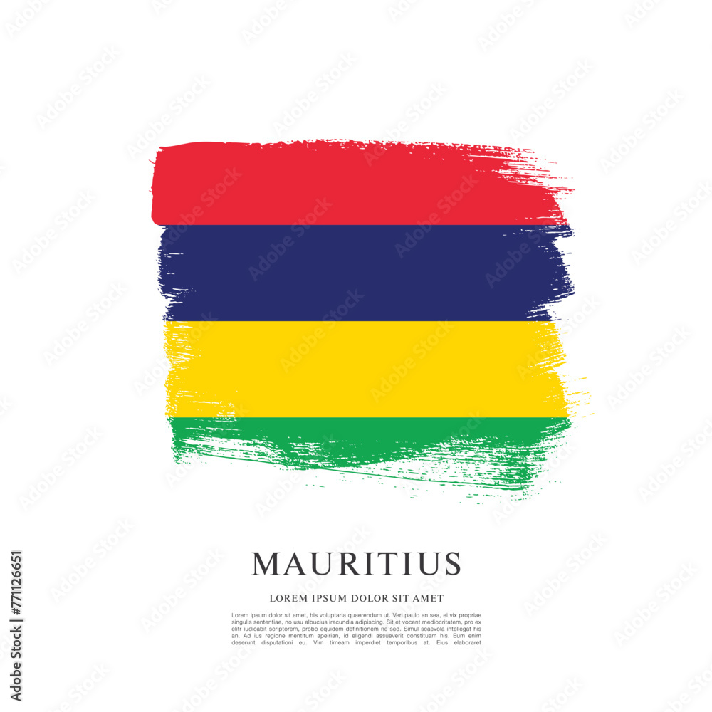 Obraz premium Vector illustration design of the Republic of Mauritius flag
