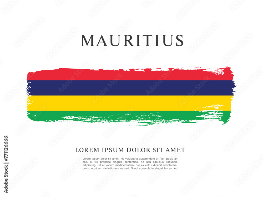 Obraz premium Vector illustration design of the Republic of Mauritius flag
