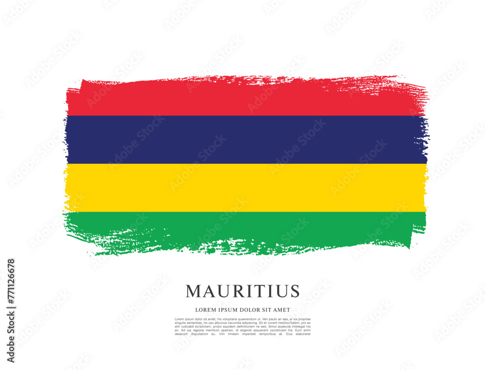 Obraz premium Vector illustration design of the Republic of Mauritius flag