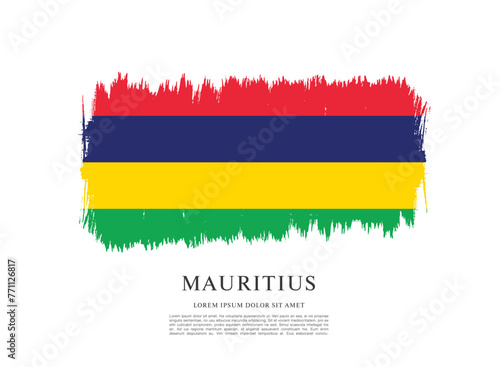 Vector illustration design of the Republic of Mauritius flag