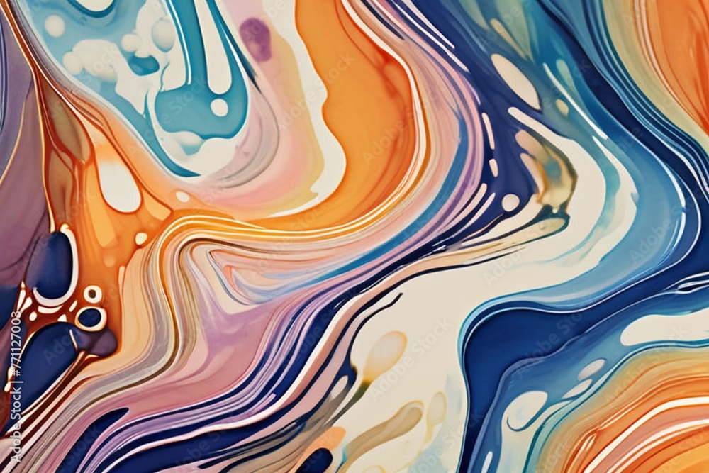 Closeup of abstract watercolor paint background texture with liquid fluid marbled paper texture banner texture. Generative AI (생성형 AI) Closeup of abstract watercolor paint background texture with liquid fluid marbled paper texture banner texture. Generative AI (생성형 AI)