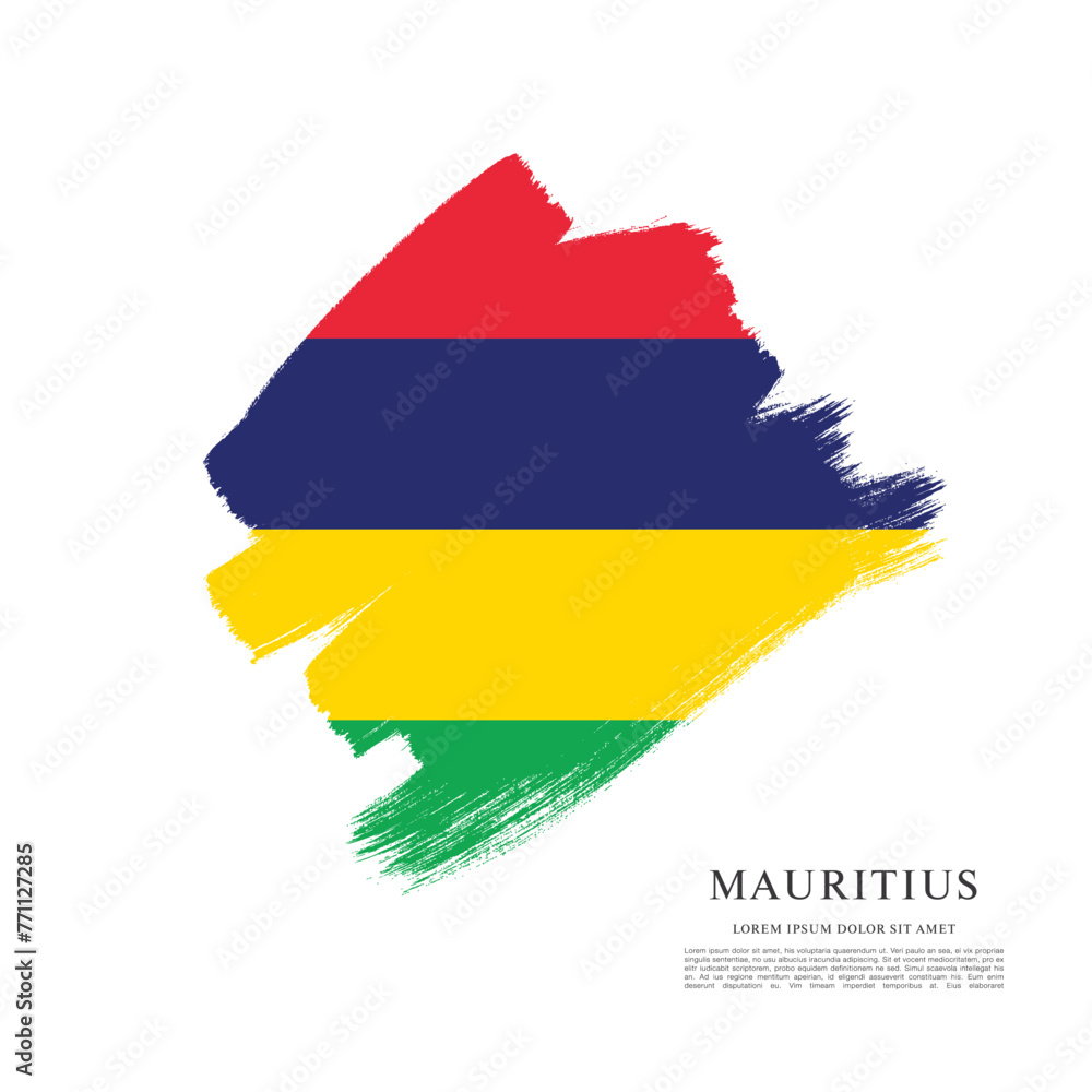 Obraz premium Vector illustration design of the Republic of Mauritius flag