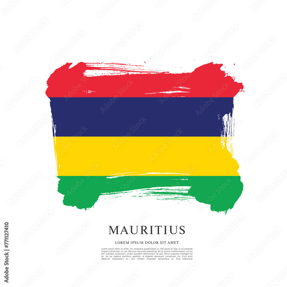 Obraz premium Vector illustration design of the Republic of Mauritius flag