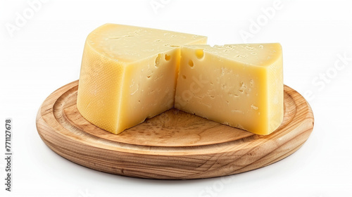 cheese on wooden plate