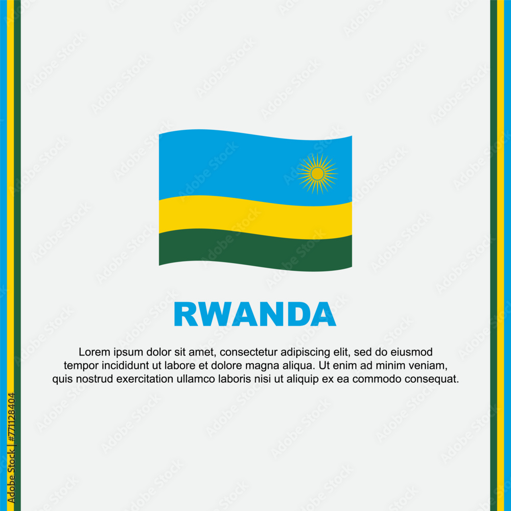 Obraz premium Rwanda Flag Background Design Template. Rwanda Independence Day Banner Social Media Post. Rwanda Cartoon