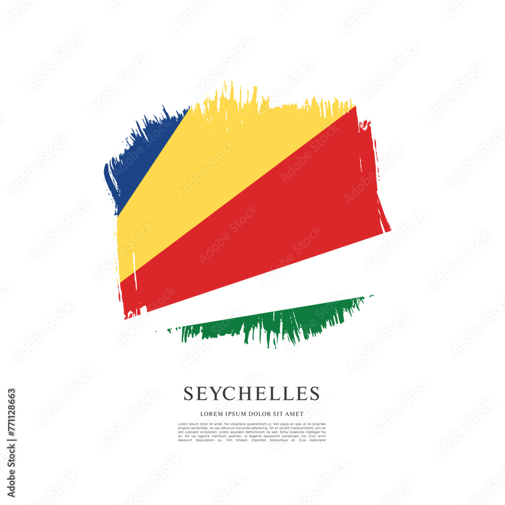 Obraz premium Vector illustration design of the Republic of Seychelles flag layout