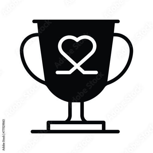 Heartfelt Victory. Trophy and Heart. Celebrates the triumph of love with this icon, ideal for illustrating achievements and success in relationships.