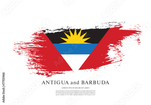 Flag of Antigua and Barbuda, brush stroke background