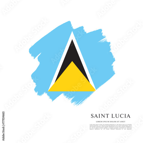 Flag of Saint Lucia, brush stroke background