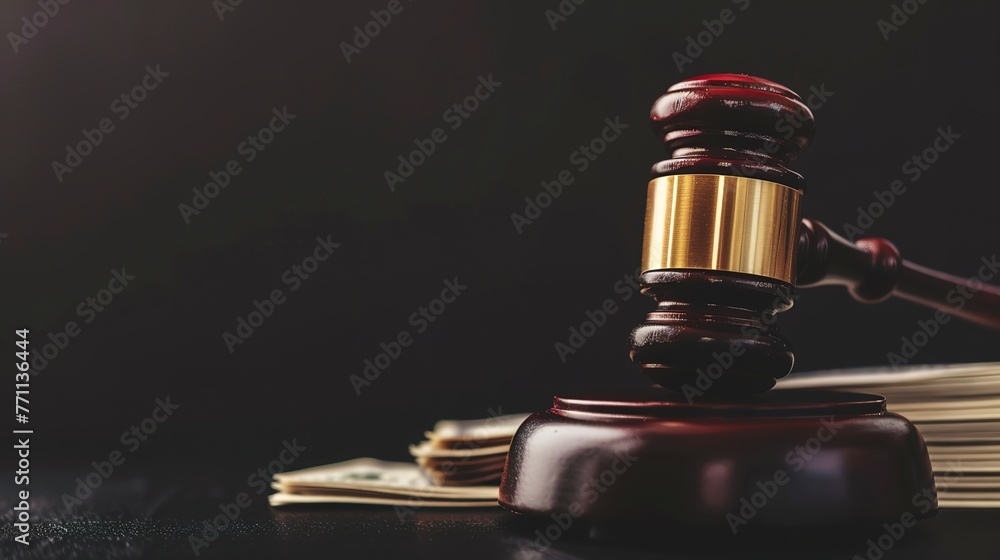 gavel and dolars gavel and dolars