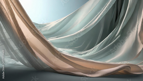 Lighter transparent fabric moves loosely in the wind.