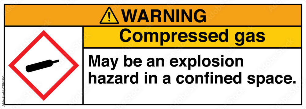 Compressed Gas Exploding Sign Vetor de 20 ANSI Z535 WARNING GHS Chemicals Label and Hazard ...