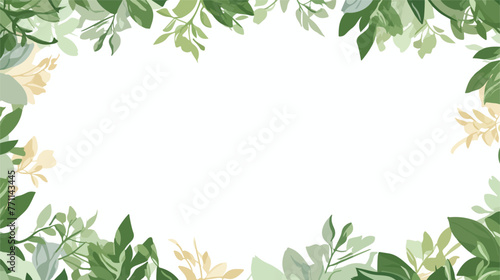 Frame Corners with Green Leaves or Foliage Vector I