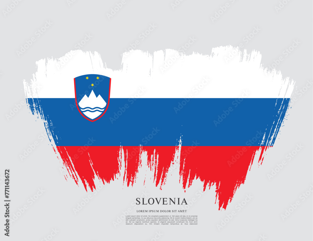 Flag of Slovenia, brush stroke background