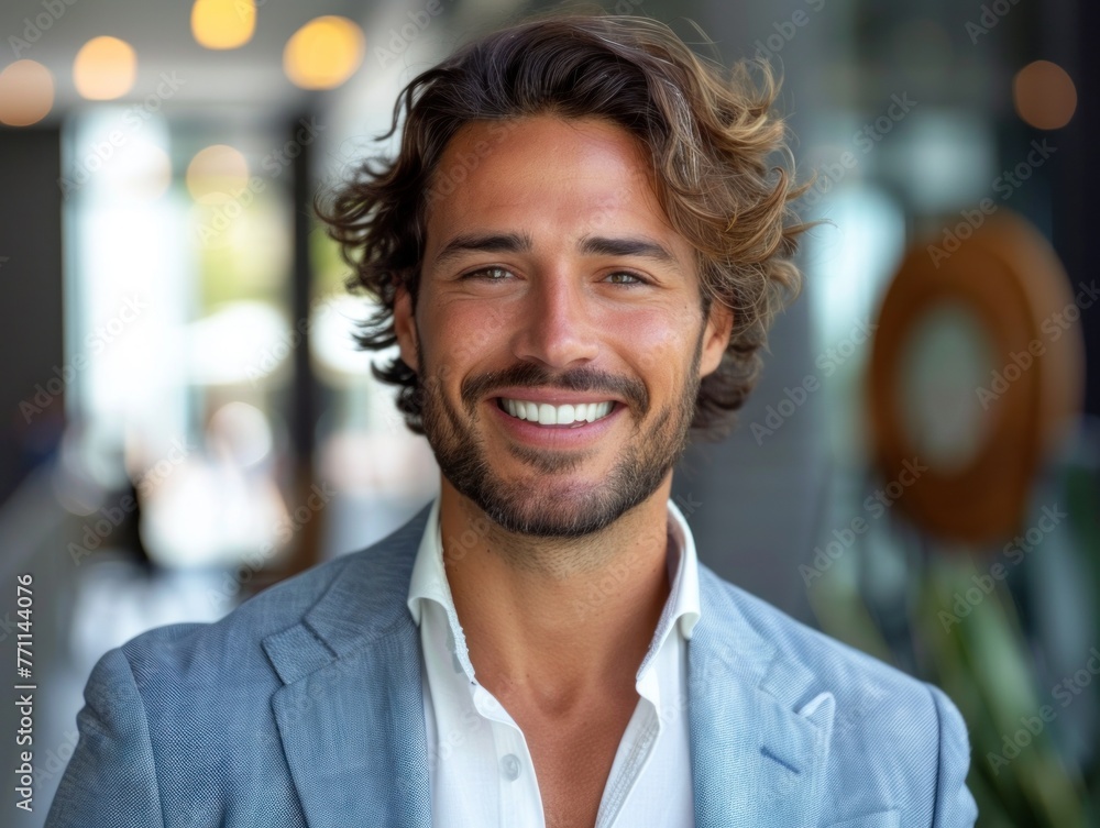 Young happy Latin businessman executive Young happy Latin businessman executive