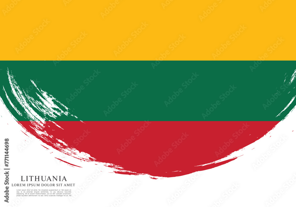 Flag of Lithuania, brush stroke background Flag of Lithuania, brush stroke background