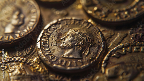 old coins, antique coins background