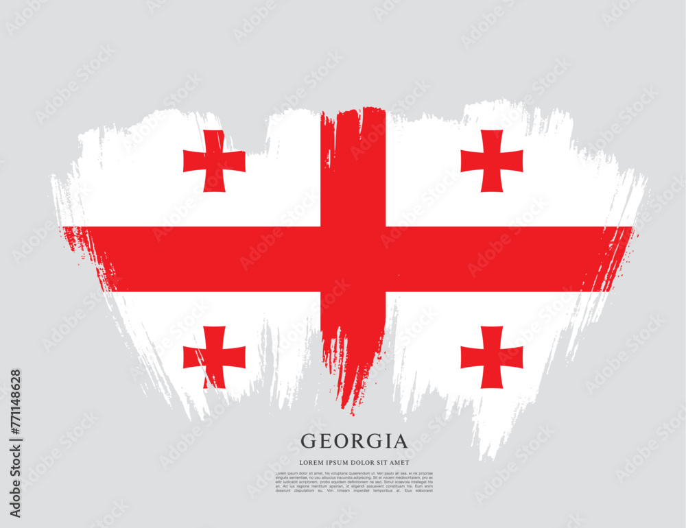 Flag of Georgia, brush stroke background Flag of Georgia, brush stroke background