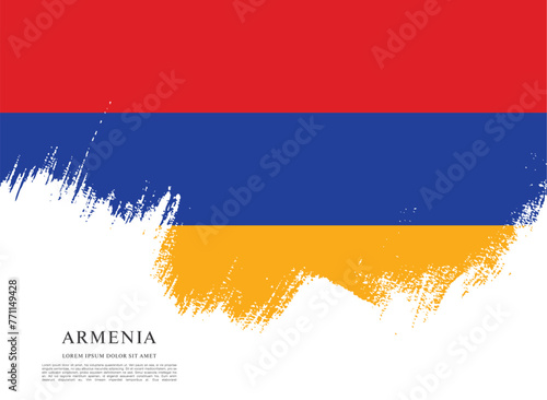 Flag of Armenia, brush stroke background