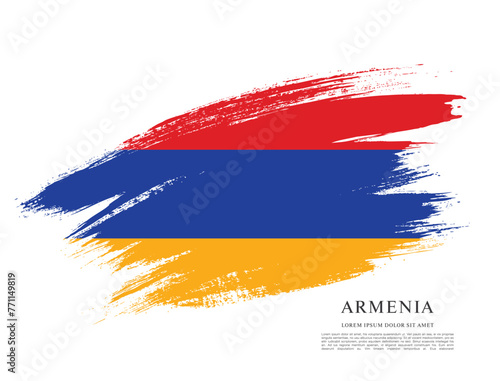Flag of Armenia  brush stroke background