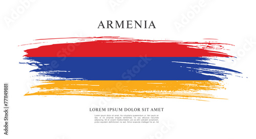 Flag of Armenia, brush stroke background