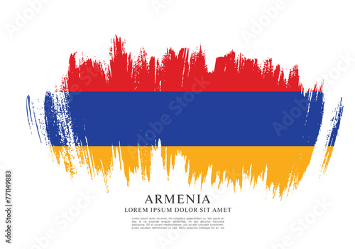 Flag of Armenia, brush stroke background