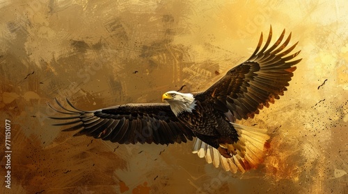 Wallpaper Mural Majestic eagle flight, freedom symbol Torontodigital.ca
