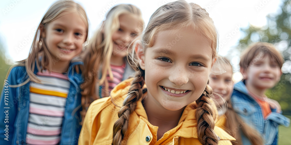 a group of happy children, generative AI a group of happy children, generative AI