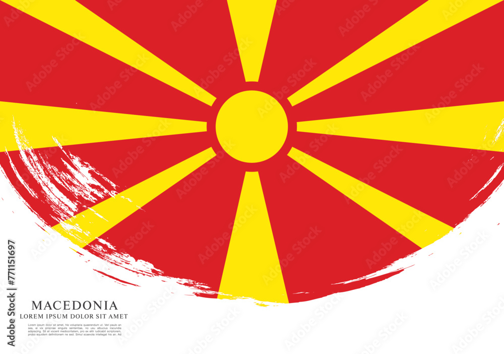 Flag of Macedonia, brush stroke background