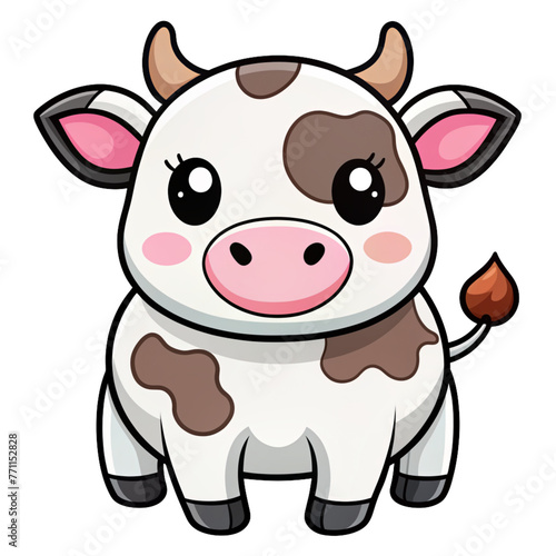 cow on white background