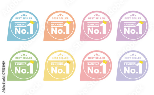 パステルカラー　メダル　ランキング　素材セット バッジ	
